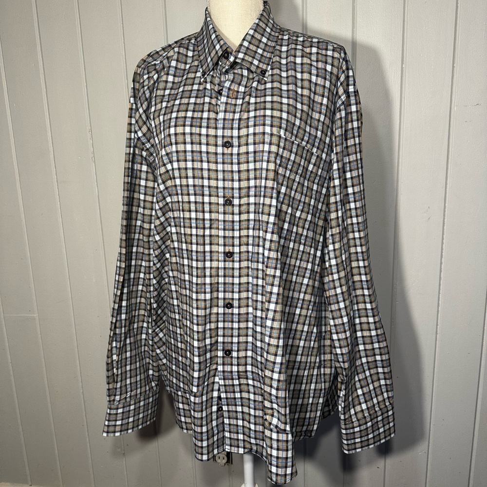 Alan Flusser Pop Collar & sleeve button down XXL, cotton